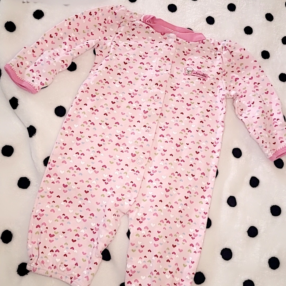 Pink Heart Baby Onesie